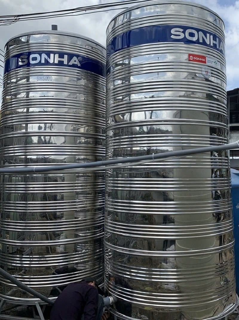 Kiểm tra tải trọng bồn nước 10000L trên công trình